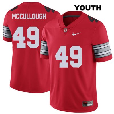 Youth NCAA Ohio State Buckeyes Liam McCullough #49 College Stitched 2018 Spring Game Authentic Nike Red Football Jersey OO20Y02QG